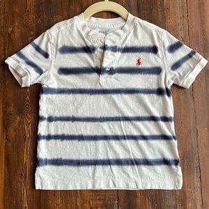 POLO Ralph Lauren Boys 5 White & Blue Striped Shirt